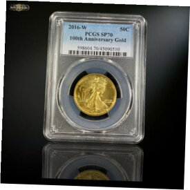 【極美品/品質保証書付】 アンティークコイン コイン 金貨 銀貨 [送料無料] 2016-W SPECIMEN GOLD WALKING LIBERTY HALF DOLLAR PCGS SP70 100TH ANNIVERSARY
