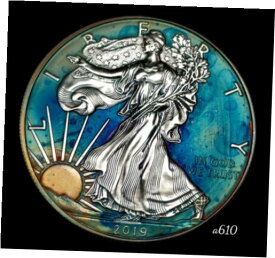 【極美品/品質保証書付】 アンティークコイン 銀貨 American Silver Eagle Coin Colorful Rainbow Toning #a610 [送料無料] #scf-wr-011259-636