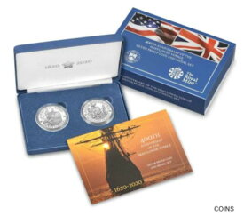 【極美品/品質保証書付】 アンティークコイン コイン 金貨 銀貨 [送料無料] 400th Anniversary of the Mayflower Voyage Silver Proof Coin & Medal SHIPS FAST