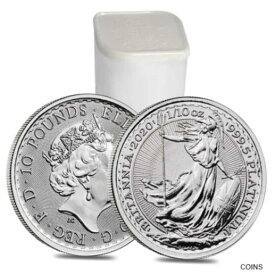 【極美品/品質保証書付】 アンティークコイン プラチナ Roll of 25 - 2020 Great Britain 1/10 oz Platinum Britannia Coin .9995 Fine BU [送料無料] #pcf-wr-011260-6508