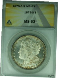 【極美品/品質保証書付】 アンティークコイン コイン 金貨 銀貨 [送料無料] 1879-S Morgan Silver Dollar $1 Coin ANACS MS-63 Toned Reverse (RLX)