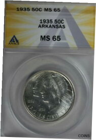 1935 .50 ANACS MS 65 アーカンソー クラシック シルバー 記念コイン1935 .50 ANACS MS 65 ARKANSAS Classic Silver Commemorative Coin