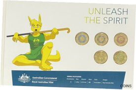 【極美品/品質保証書付】 アンティークコイン コイン 金貨 銀貨 [送料無料] 2020 Tokyo Olympic Coloured $2 Dollar Royal Aust Mint 5 Coins Set Hockey Roo