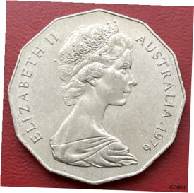 【極美品/品質保証書付】 アンティークコイン 硬貨 1976 AUSTRALIAN 50 CENT COIN | EF + HIGH GRADE | EXCELLENT CONDITION | Lot 185 [送料無料] #ocf-wr-011274-2458