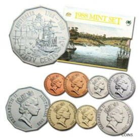 【極美品/品質保証書付】 アンティークコイン コイン 金貨 銀貨 [送料無料] 1988 8-Coin Mint Set Uncirculated Specimen Coin Bicentennial Includes The 1c&2c