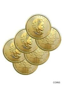 【極美品/品質保証書付】 アンティークコイン 金貨 Lot of 6 Gold 2022 Maple 1 oz Canadian Gold Maple Leaf $50 .9999 Fine coins [送料無料] #gcf-wr-011640-180