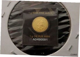 【極美品/品質保証書付】 アンティークコイン コイン 金貨 銀貨 [送料無料] 2015 1 gm .999 Gold Bullion Maple Leaf Assay Card Canada 50 cent “RCM”