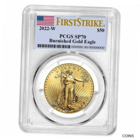 【極美品/品質保証書付】 アンティークコイン 金貨 2022-W Burnished $50 American Gold Eagle 1 oz PCGS SP70 FS Flag Label [送料無料] #got-wr-011749-1072