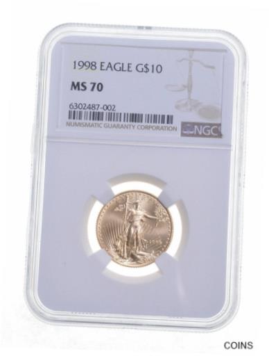【極美品/品質保証書付】 アンティークコイン 金貨 MS70 1998 $10 American Gold Eagle - Graded NGC *5486 [送料無料] #got-wr-011749-213：金銀プラチナ ワールドリソース