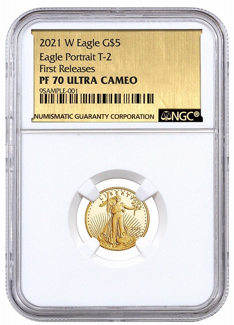 アンティークコイン コイン 金貨 銀貨 [送料無料] 2021-W 1/10 oz Gold American Eagle Type 2 Proof $5 NGC PF70 UC FR Excl Gold Foilのサムネイル