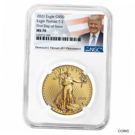 【極美品/品質保証書付】 アンティークコイン 金貨 2021 $50 Type 2 American Gold Eagle 1 oz NGC MS70 FDI Trump Label [送料無料] #got-wr-011749-456