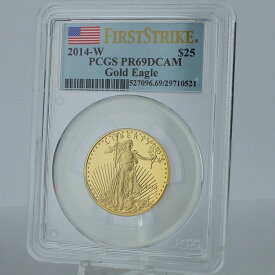 【極美品/品質保証書付】 アンティークコイン コイン 金貨 銀貨 [送料無料] 2014 W $25 Gold American Eagle 1/2 oz. Proof Coin PCGS PR69DCAM First Strike