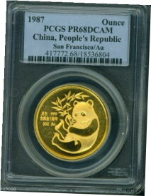 【極美品/品質保証書付】 アンティークコイン 金貨 1987 PROOF GOLD Chinese PANDA SAN FRANCISCO COIN EXPO PCGS PR68 PF68 China [送料無料] #gct-wr-011751-869