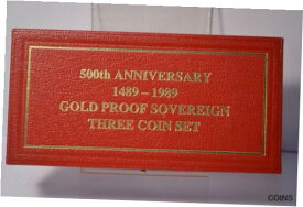 【極美品/品質保証書付】 アンティークコイン 金貨 500TH ANNIVERSARY 1489-1989 GOLD PROOF SOVEREIGN THREE COIN SET [送料無料] #gcf-wr-011753-37