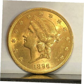 【極美品/品質保証書付】 アンティークコイン 金貨 $20 Liberty 1896 Gold Double Eagle BU-USA RARE LUSTROUS GOLD COIN Priced to sell [送料無料] #gcf-wr-011764-11