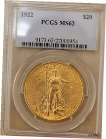 【極美品/品質保証書付】 アンティークコイン 金貨 1922-P $20 Saint Gaudens Gold Double Eagle PCGS MS62 [送料無料] #got-wr-011764-110