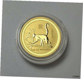 【極美品/品質保証書付】 アンティークコイン コイン 金貨 銀貨 [送料無料] 2004 AUSTRALIA $5 YEAR OF THE MONKEY 1/20 OZ .9999 PROOF-LIKE GOLD COIN, SCARCE!