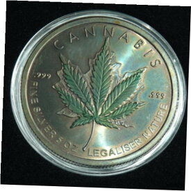 【極美品/品質保証書付】 アンティークコイン コイン 金貨 銀貨 [送料無料] 2015 Cannabis 5oz BU Silver Shield .999 Fine Art Round - 806 Minted