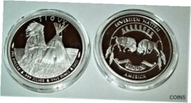 【極美品/品質保証書付】 アンティークコイン コイン 金貨 銀貨 [送料無料] 2022 Sioux Chief 1 troy oz. .999 Fine Silver Dollar Oglala Lakota Round Coin