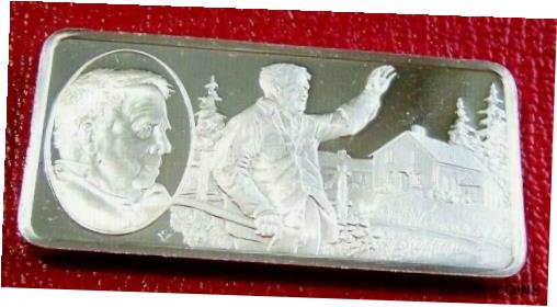 アンティークコイン コイン 金貨 銀貨 [送料無料] Robert Frost Art Bar 1 oz.925 Fine Silver-Franklin 100 Greatest Americans