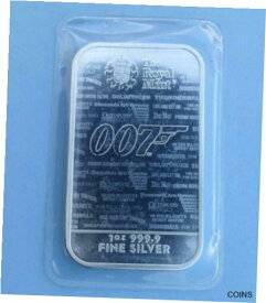 【極美品/品質保証書付】 アンティークコイン コイン 金貨 銀貨 [送料無料] James Bond 007 1 Ounce .9999 Fine Silver Bar, GoldenEye, Tomorrow Never Dies