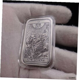 【極美品/品質保証書付】 アンティークコイン コイン 金貨 銀貨 [送料無料] Tarot Card THE LOVERS Antiqued 1 oz Silver .999 Fine Silver Bar RELEASE #1