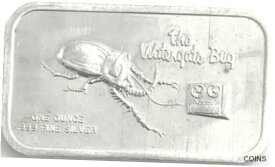 【極美品/品質保証書付】 アンティークコイン コイン 金貨 銀貨 [送料無料] The Watergate Bug 1oz. .999 Silver Bar Blank Back with Capsule