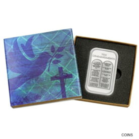 【極美品/品質保証書付】 アンティークコイン コイン 金貨 銀貨 [送料無料] SilverTowne Ten Commandments 1oz .999 Fine Silver Bar in Religious Gift Box