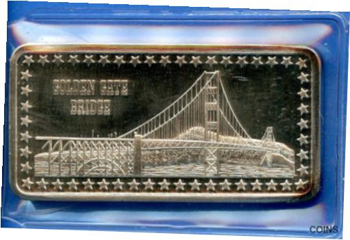 アンティークコイン コイン 金貨 銀貨 [送料無料] 1 oz .999 Silver Art Bar - Golden Gate Bridge Wonders of America Hamilton Mint