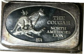 【極美品/品質保証書付】 アンティークコイン コイン 金貨 銀貨 [送料無料] 1974 USSC The Cougar, North America's Lion .999 1 Ounce Silver Bar