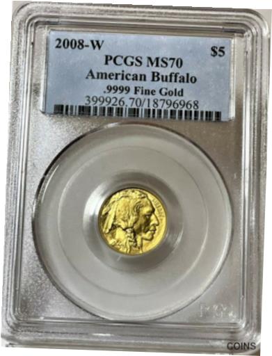 アンティークコイン コイン 金貨 銀貨 [送料無料] 2008-W $5 Gold American Buffalo PCGS MS70 - .9999 Fine Gold