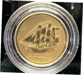 【極美品/品質保証書付】 アンティークコイン コイン 金貨 銀貨 [送料無料] 2022 Cook Islands Gold Bounty Sailing Ship 1/10 oz $10 BU