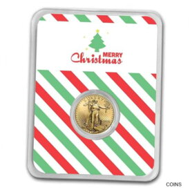 【極美品/品質保証書付】 アンティークコイン コイン 金貨 銀貨 [送料無料] 2022 1/10 oz American Gold Eagle - w/Merry Christmas Tree Card - SKU#255194-