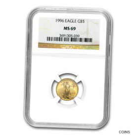 【極美品/品質保証書付】 アンティークコイン コイン 金貨 銀貨 [送料無料] 1996 1/10 oz Gold American Eagle MS-69 NGC
