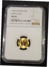 【極美品/品質保証書付】 アンティークコイン コイン 金貨 銀貨 [送料無料] 1986 CANADA GOLD 5 DOLLAR MAPLE LEAF 1/10 OZ COIN - NGC MS 69