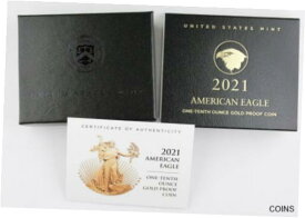 【極美品/品質保証書付】 アンティークコイン コイン 金貨 銀貨 [送料無料] 2021 W $5 1/10 Oz GOLD AMERICAN EAGLE PROOF COIN Type 2 +BOX & COA - In Hand