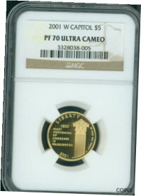 【極美品/品質保証書付】 アンティークコイン コイン 金貨 銀貨 [送料無料] 2001-W $5 GOLD CVC NGC PR70 CAPITOL VISITOR CENTER PROOF PF70 PF-70