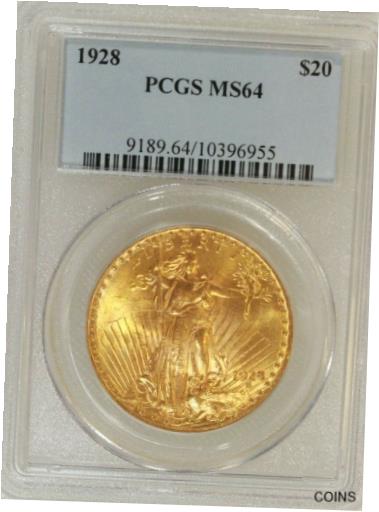 【極美品/品質保証書付】 アンティークコイン 金貨 1928 $20 Philadelphia Gold St Gaudens Double Eagle PCGS MS64!! [送料無料] #got-wr-011926-2368：金銀プラチナ ワールドリソース