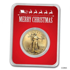 【極美品/品質保証書付】 アンティークコイン コイン 金貨 銀貨 [送料無料] 2022 1 oz American Gold Eagle - w/Red Merry Christmas Card - SKU#255196