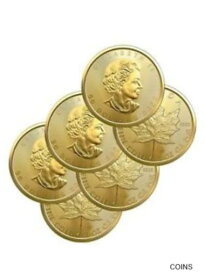 【極美品/品質保証書付】 アンティークコイン 金貨 Lot of 6 Gold 2022 Maple 1 oz Canadian Gold Maple Leaf $50 .9999 Fine coins [送料無料] #gcf-wr-011926-348