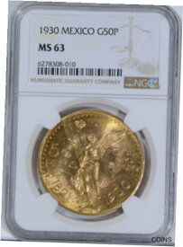 【極美品/品質保証書付】 アンティークコイン 金貨 1930 Mexico Gold 50 Peso NGC MS63 Nice Brilliant Uncirculated Coin [送料無料] #gct-wr-011926-349