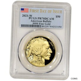 【極美品/品質保証書付】 アンティークコイン 金貨 2021 W American Gold Buffalo Proof 1 oz $50 PCGS PR70 DCAM First Day of Issue [送料無料] #got-wr-011926-822