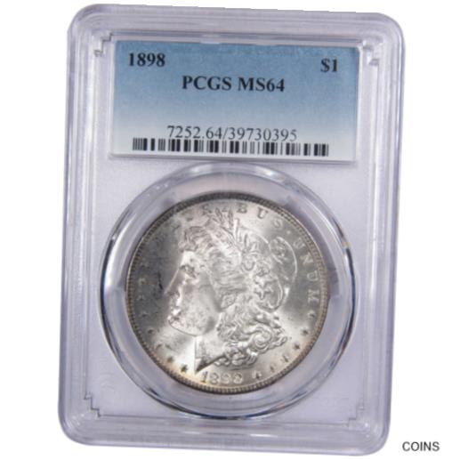  アンティークコイン コイン 金貨 銀貨  [送料無料] 1898 Morgan Dollar MS 64 PCGS 90% Silver $1 Uncirculated US Coin Collectible お中元