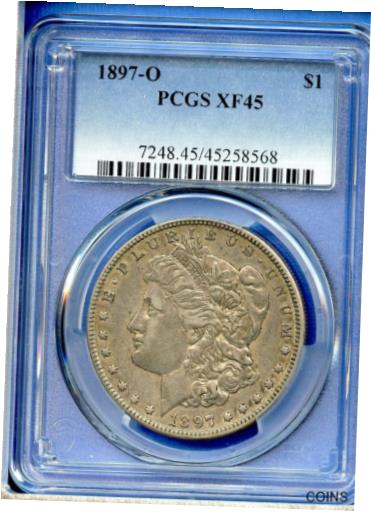  アンティークコイン コイン 金貨 銀貨  [送料無料] 1897 O PCGS XF45 Morgan Silver Dollar $1 US Mint Rare Date Coin 1897-O XF-45 【★超目玉】