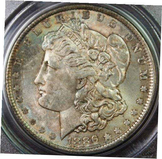 高質  アンティークコイン コイン 金貨 銀貨  [送料無料] 1886 Morgan Silver Dollar Coin, PCGS MS-64 Toned