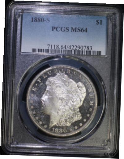 アンティークコイン コイン 金貨 銀貨  [送料無料] 1880 S Morgan Silver Dollar PCGS MS64 Frosty Cameo DMPL Obverse Flashy Coin ブランド激安セール会場