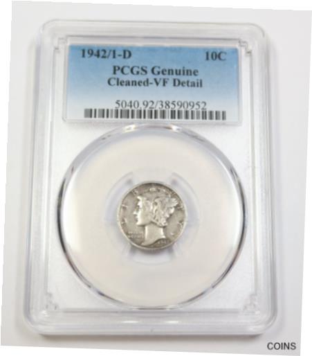 アンティークコイン コイン 金貨 銀貨 [送料無料] 1942/1-D PCGS VF Detail | Silver Mercury Dime - 10c US Coin #35132Aのサムネイル