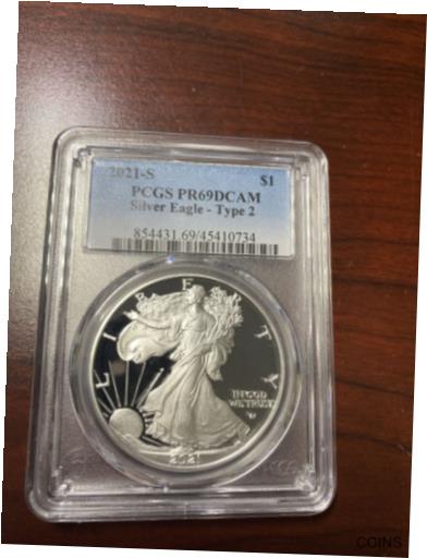 【送料無料（一部地域を除く）】  アンティークコイン コイン 金貨 銀貨  [送料無料] 2021-S $1 Proof American Silver Eagle Graded Coin PCGS PR69 DCAM | Type 2