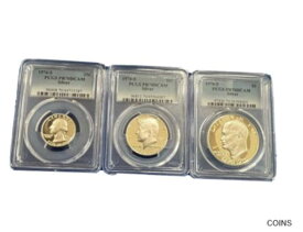 【極美品/品質保証書付】 アンティークコイン 銀貨 1776-1976 bicentennial silver proof 3coins MS70 DCAM [送料無料] #scf-wr-012034-6581