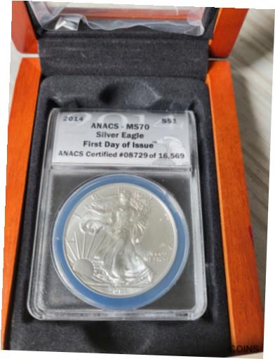 アンティークコイン コイン 金貨 銀貨 [送料無料] 2014 AMERICAN SILVER EAGLE ANACS MS70 $1 STRUCK IN YEAR 2014 FIRST DAY OF ISSUEのサムネイル